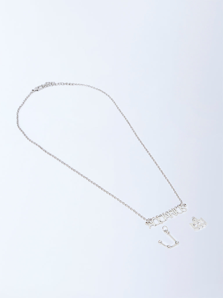 Westside Accessories Silver Aquarius Charm Necklace