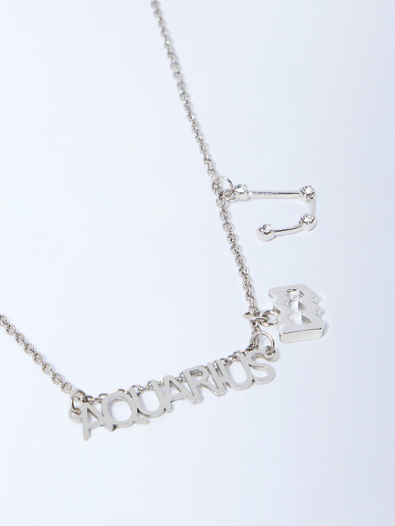 Westside Accessories Silver Aquarius Charm Necklace