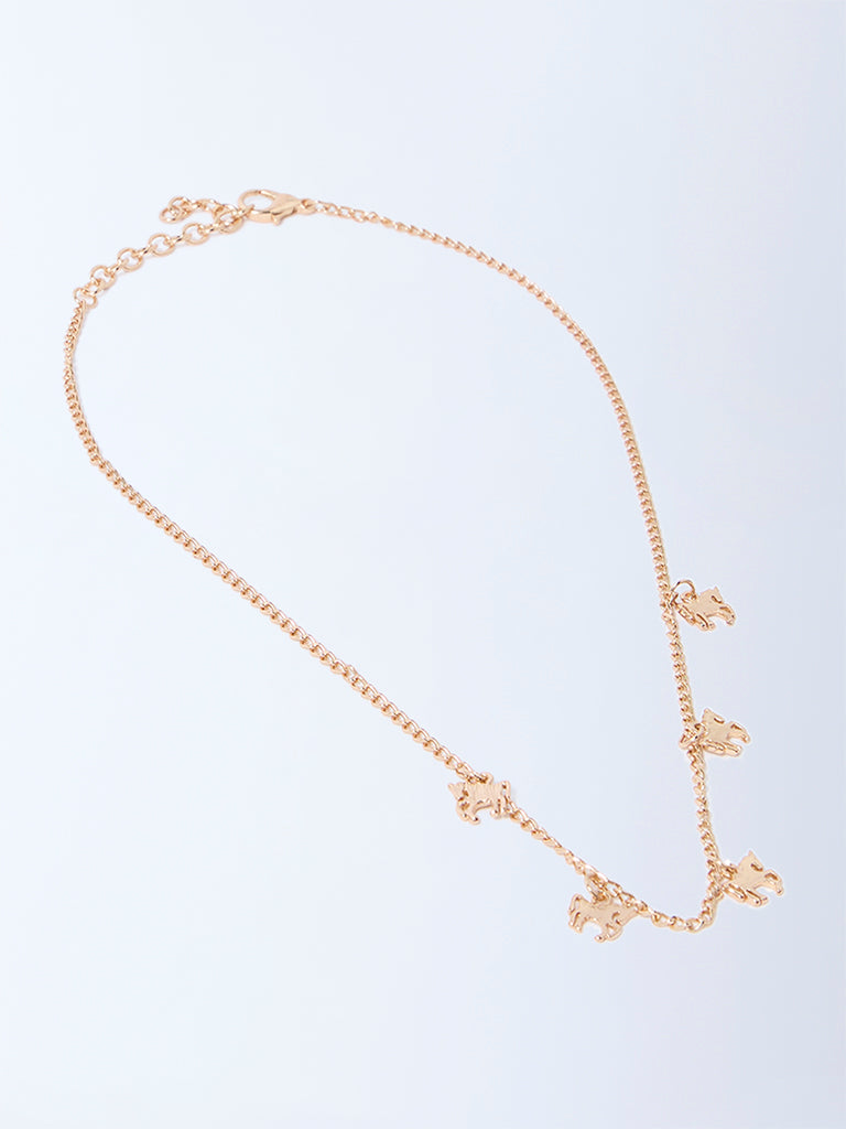 Westside Accessories Gold Horse Charm Necklace
