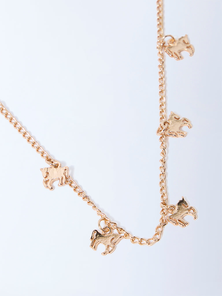 Westside Accessories Gold Horse Charm Necklace