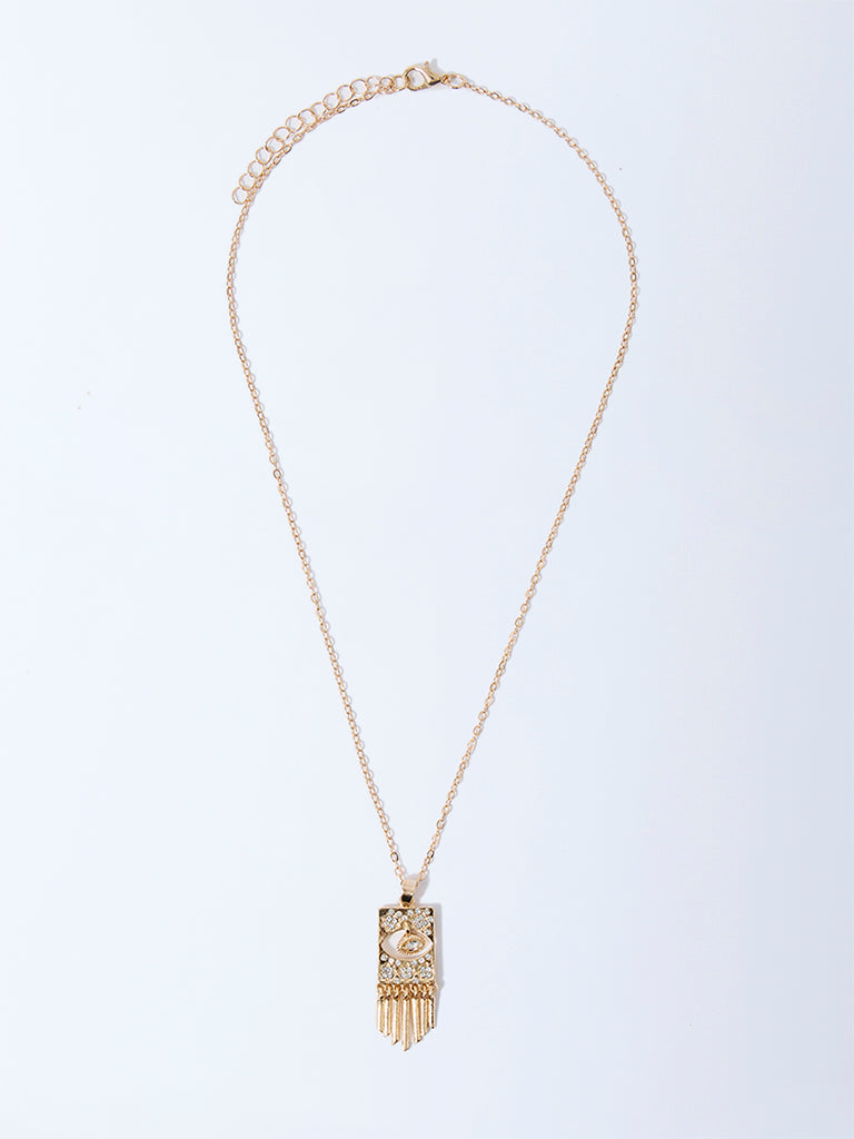 Westside Accessories Gold Evil Eye Pendant Necklace