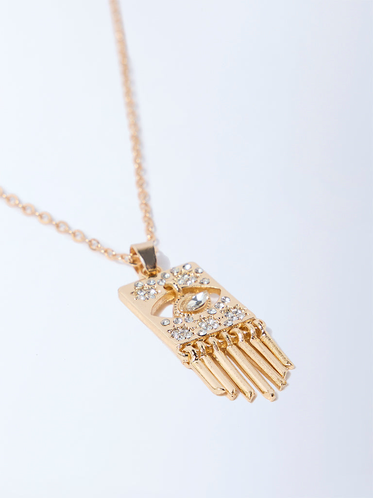 Westside Accessories Gold Evil Eye Pendant Necklace