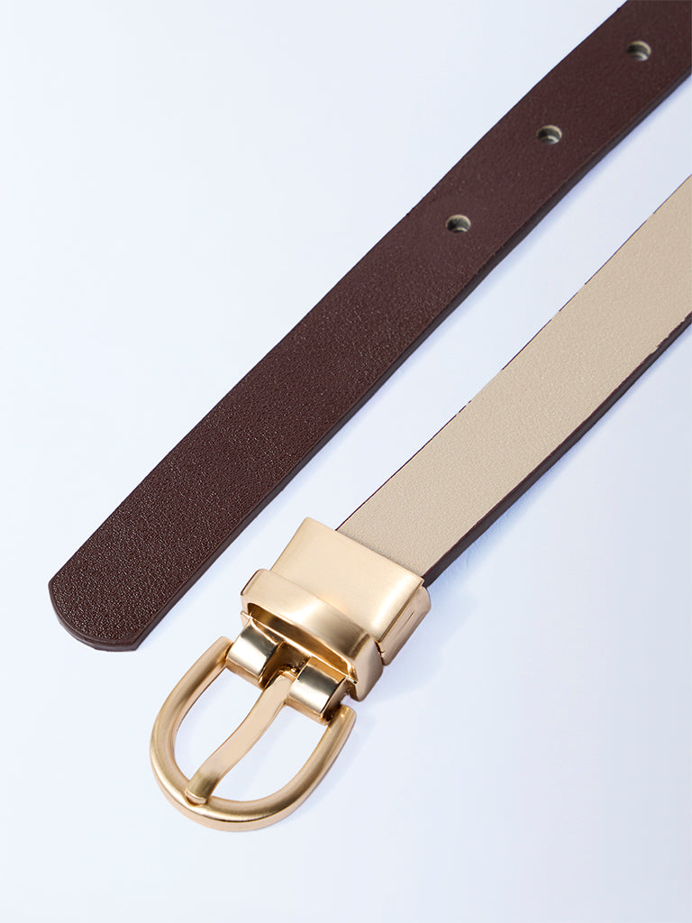 Westside Accessories Brown Buckled Belt