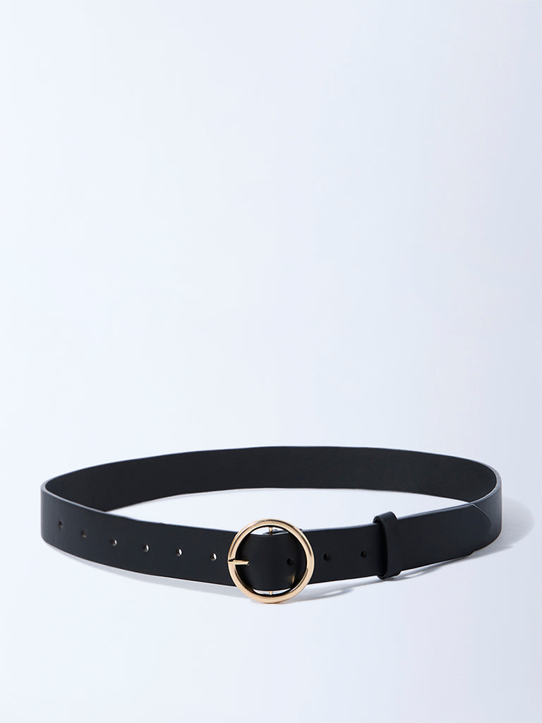 Westside Accessories Black Metal Buckled Belt