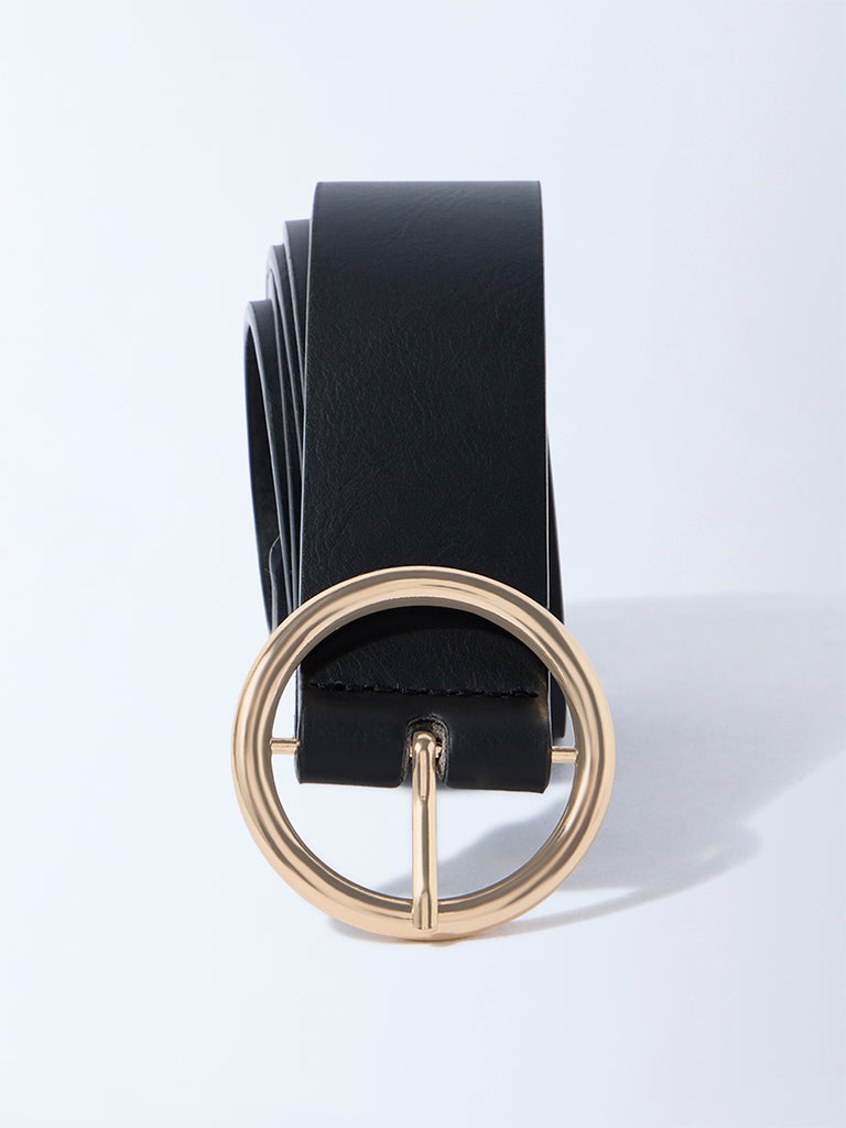 Westside Accessories Black Metal Buckled Belt