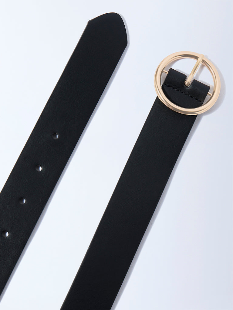 Westside Accessories Black Metal Buckled Belt