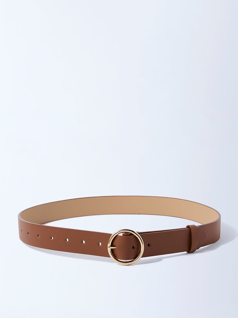 Westside Accessories Tan Buckled Belt