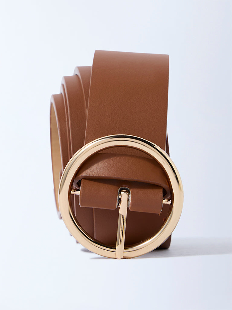 Westside Accessories Tan Buckled Belt