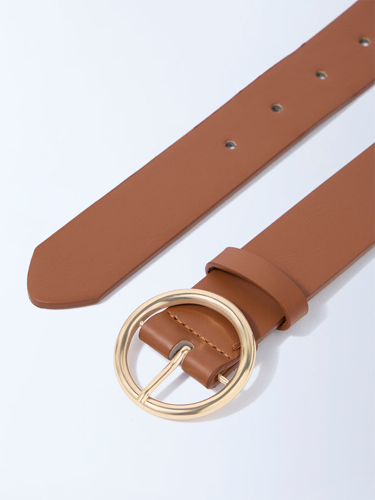 Westside Accessories Tan Buckled Belt