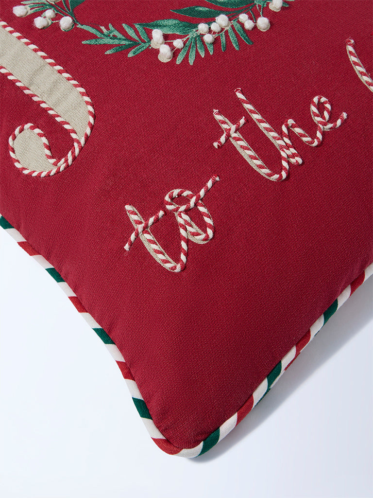 Westside Home Red Christmas Joy Cushion Cover