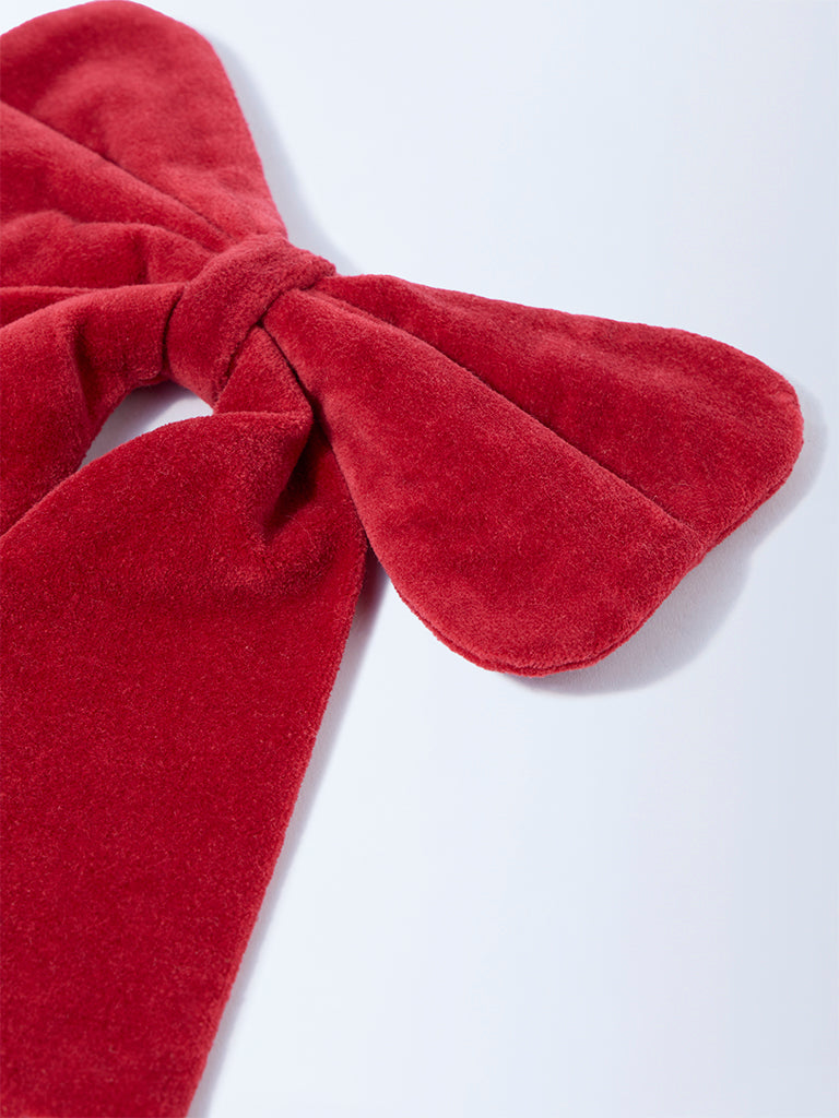 Westside Home Red Velvet Bow Christmas Decoration