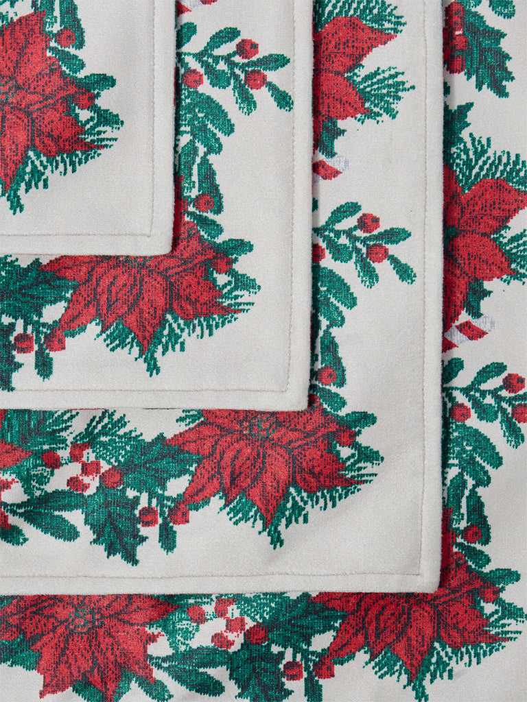 Westside Home Multicolour Christmas Poinsettia Placemats (Set of 4)