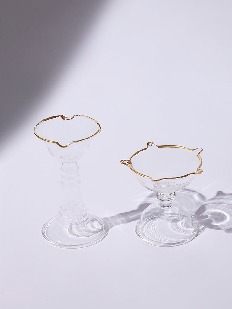 Westside Home Clear Diyas (Set of 2) - Festive Season Gift