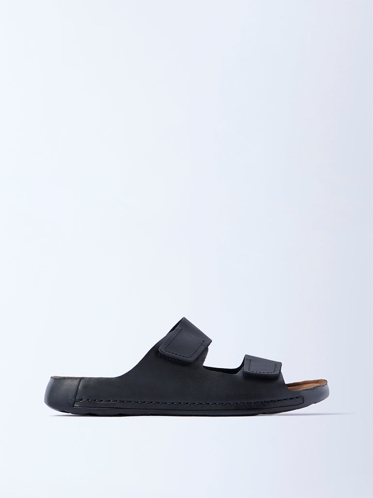 SOLEPLAY Black Dual Strap Slip-On Sandals