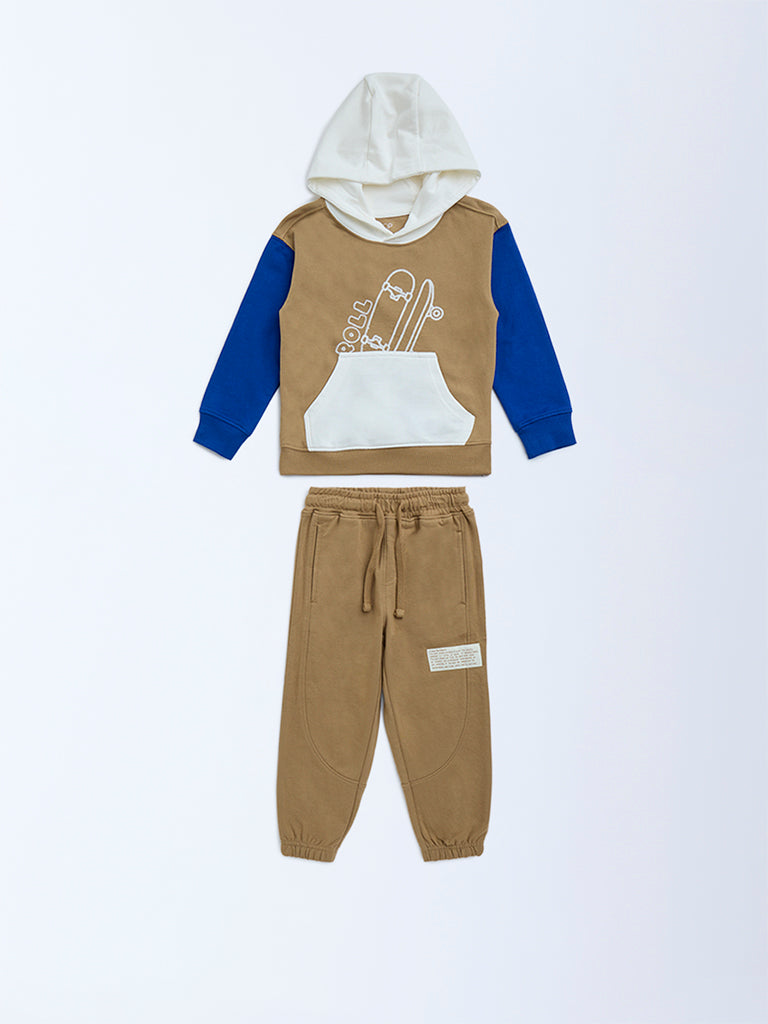 Buy HOP Kids Multicolour Cotton Hoodie and Joggers Set from Westside