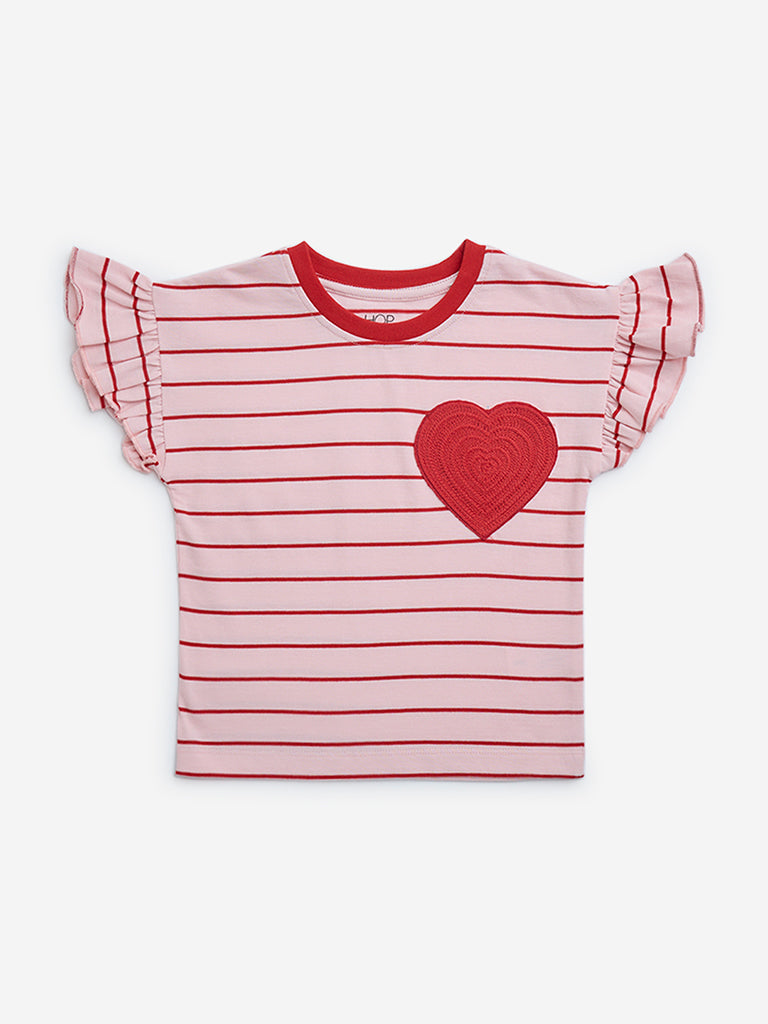 HOP Pink Striped Cotton Top