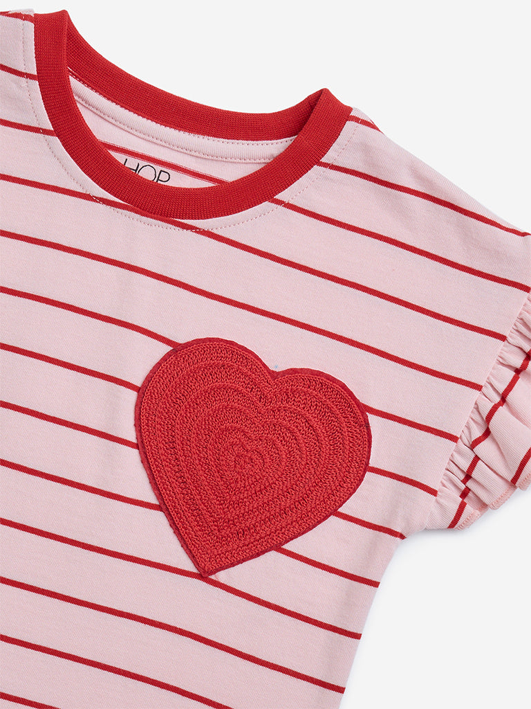 HOP Pink Striped Cotton Top