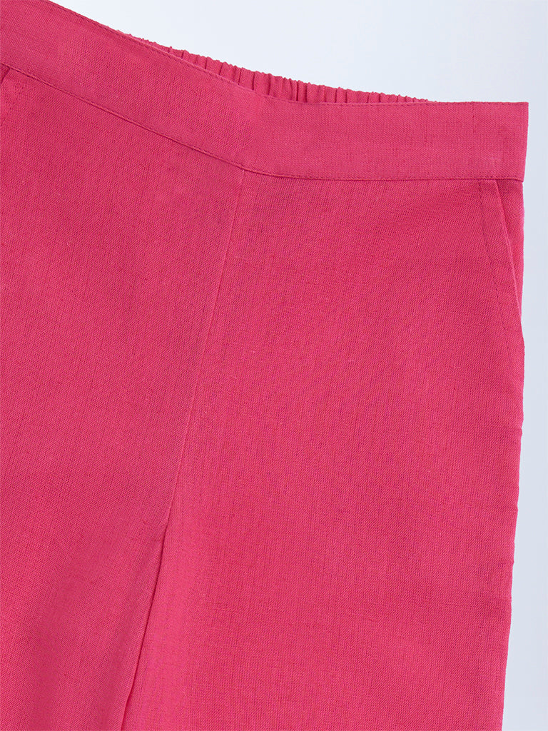 Westside Utsa Kids Fuchsia Cotton-Blend Ethnic Pants - (2-8yrs) for Ethnic Wear Zoomed View
