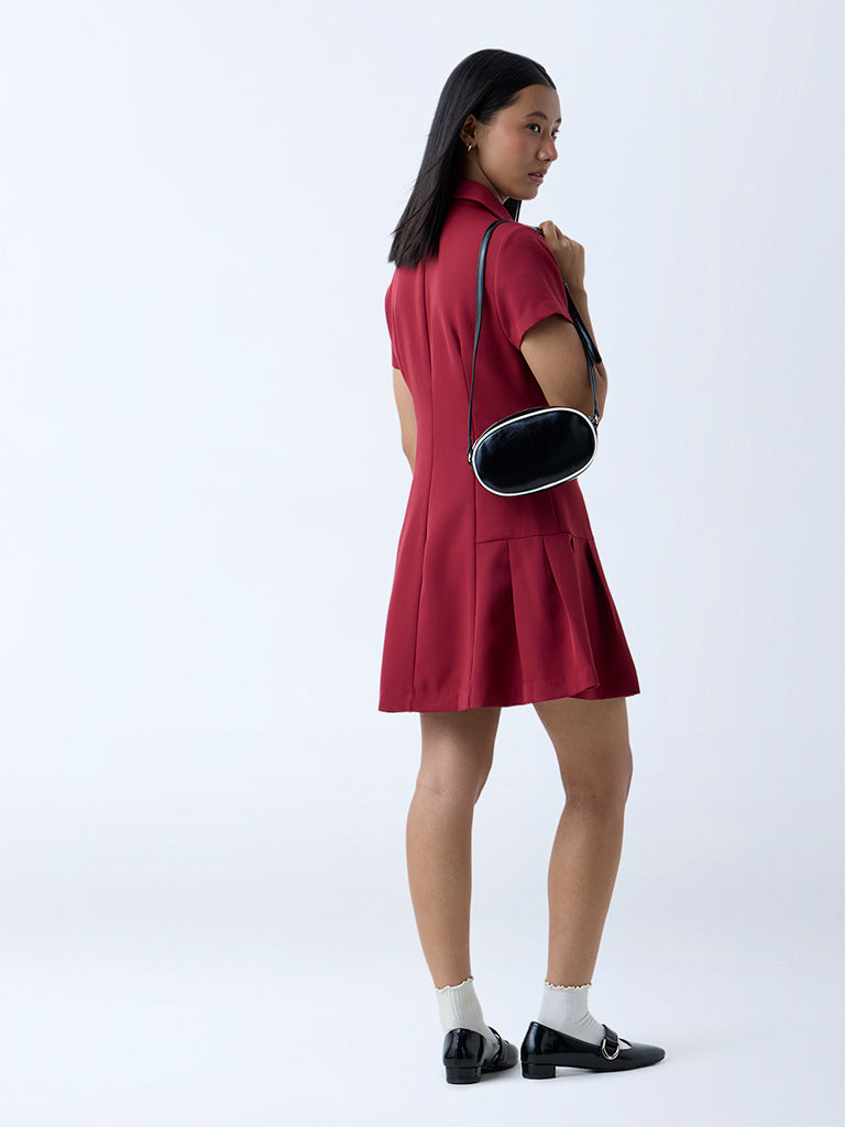 Nuon Red Solid Shirt Dress