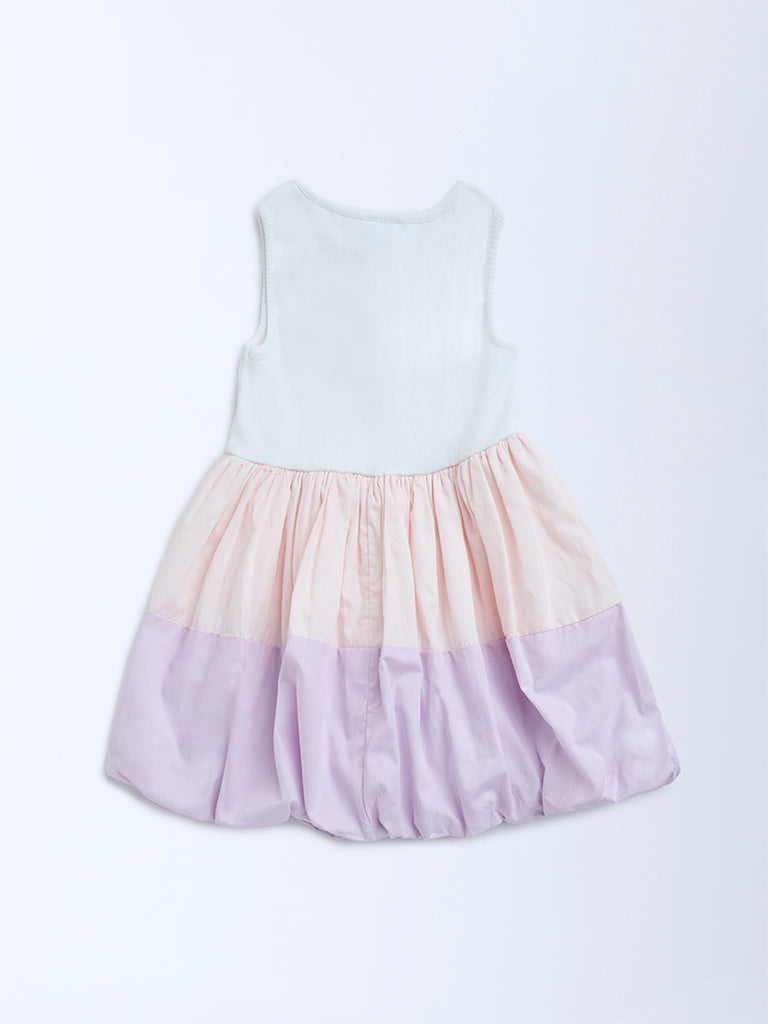 HOP Kids Kids Multicolour Cotton-Blend Balloon Dress