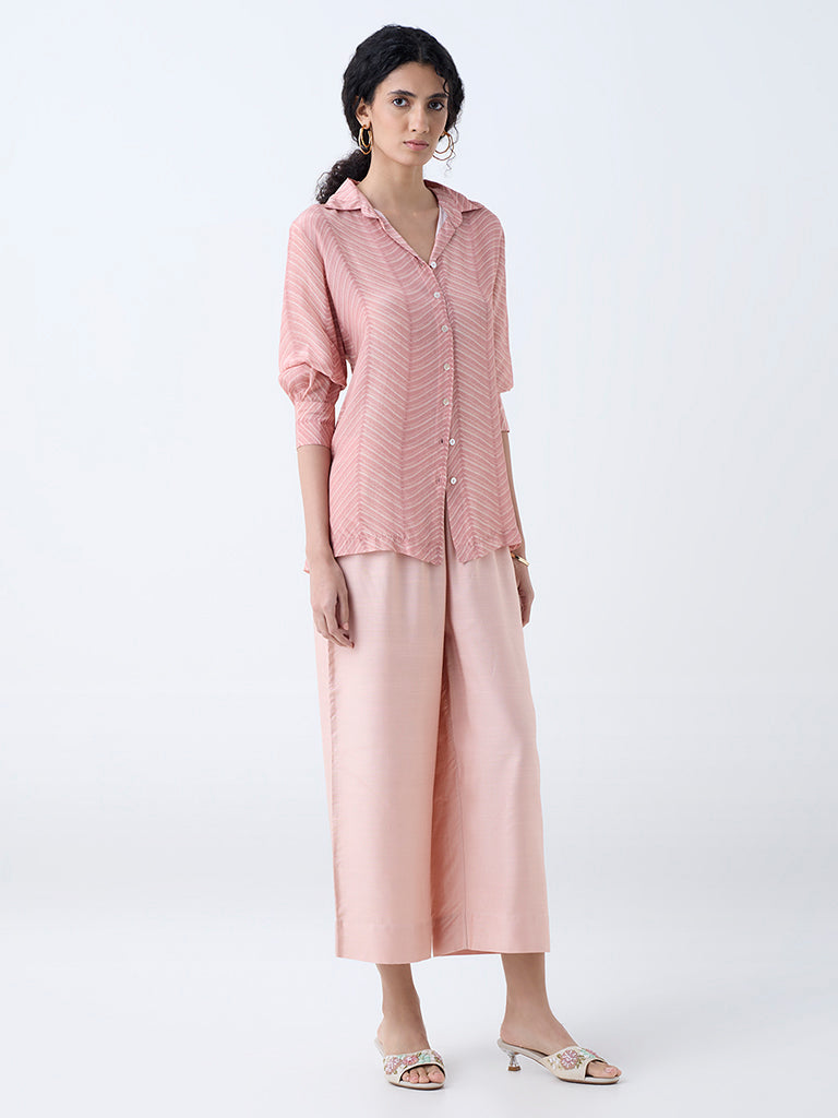 Zuba Dusty Pink Solid Ethnic Pants