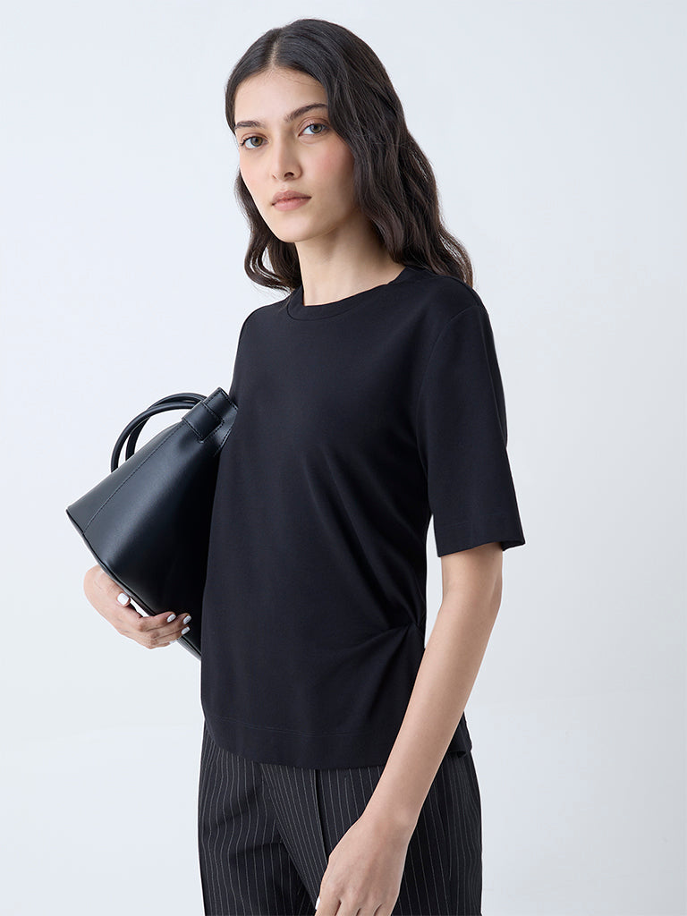 Wardrobe Black Solid Top