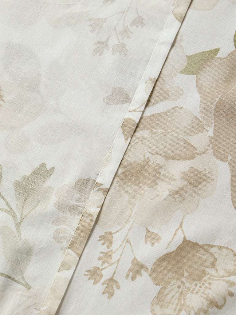 Westside Home Brown Floral Design King Bed Sheet Set
