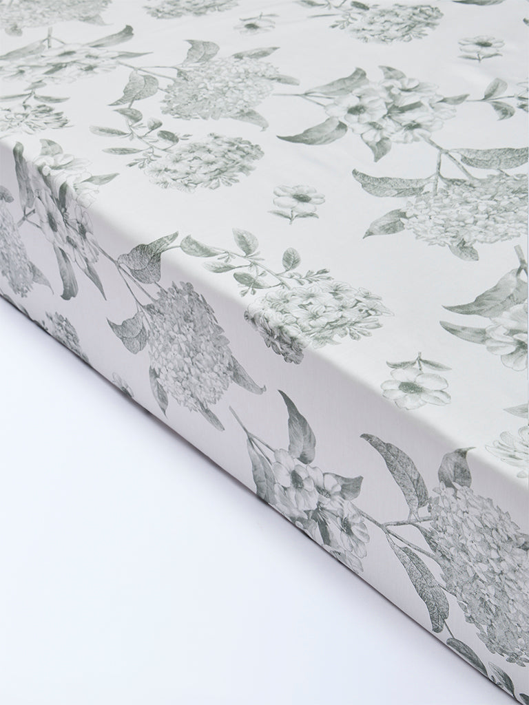 Westside Home Sage Foliage Printed King Bed Sheet Set