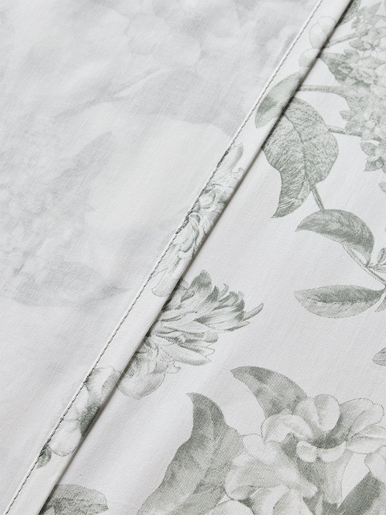 Westside Home Sage Foliage Printed King Bed Sheet Set