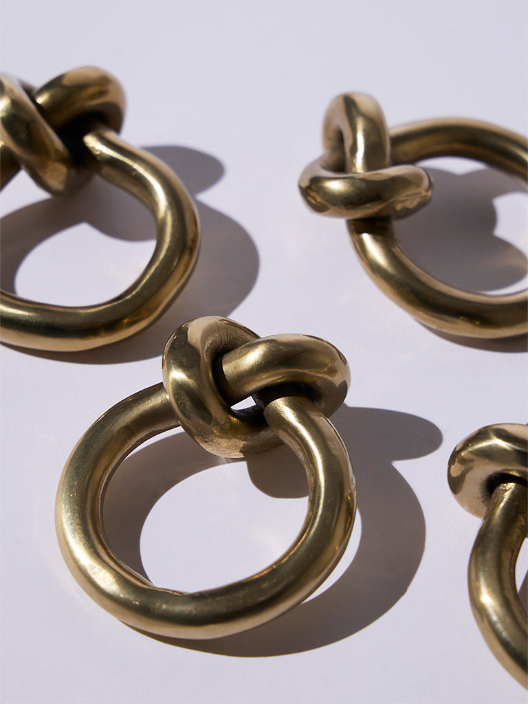Westside Home Gold Knot Napkin Rings (Set of 4) - Festive Season Gift