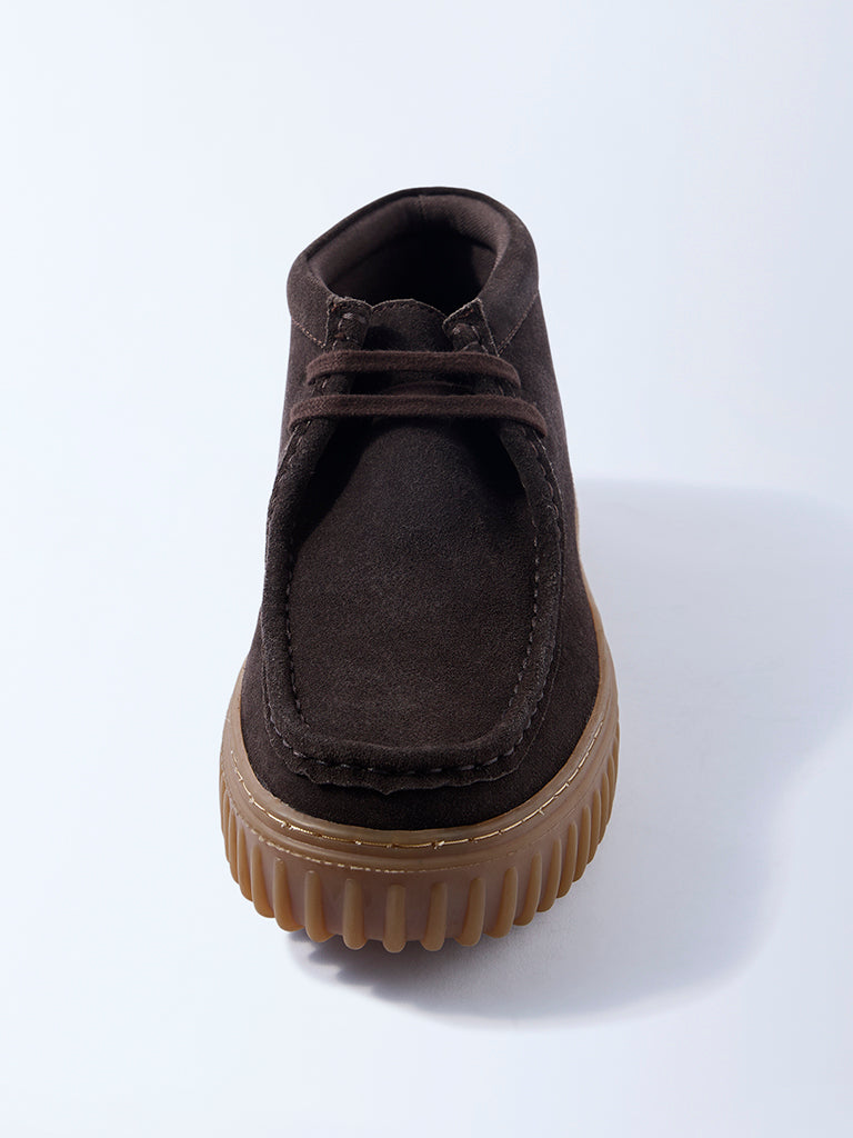 SOLEPLAY Dark Brown Lace-Up Suede Leather Shoes