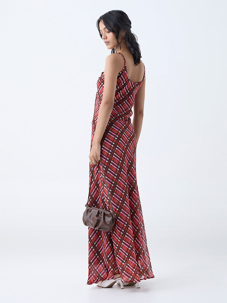LOV Multicolour Plaid Checkered Slip Dress