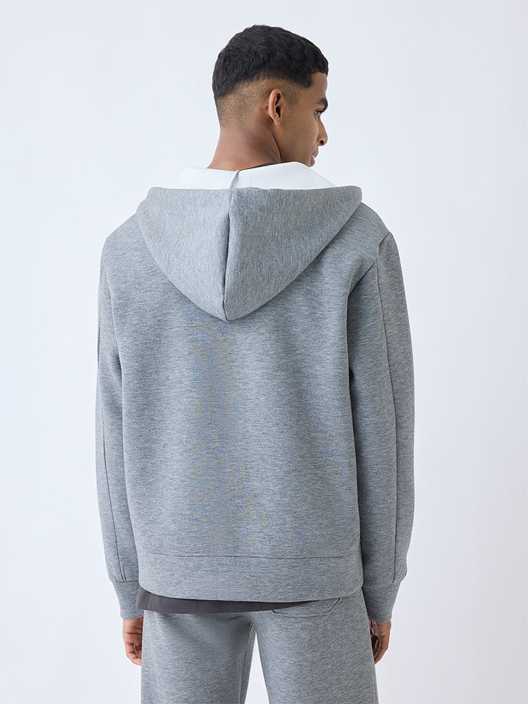 Studiofit Grey Relaxed-Fit Hooded Jacket