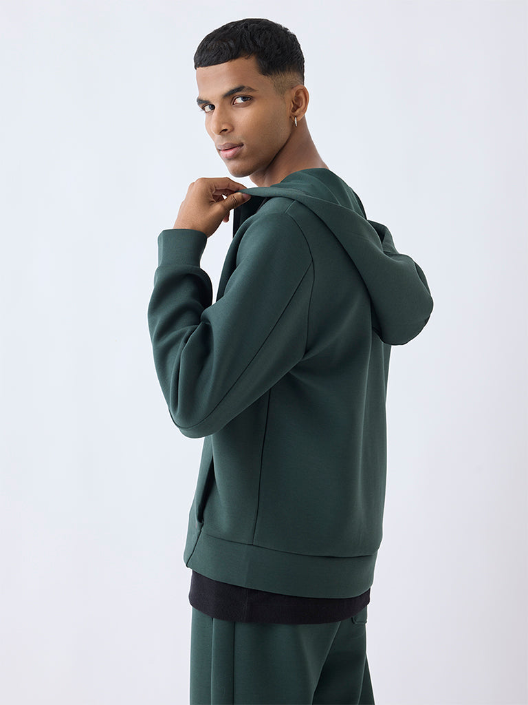 Studiofit Green Relaxed-Fit Hooded Jacket
