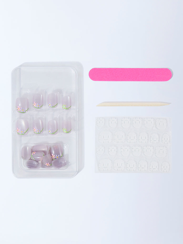 Studiowest Lilac Floral Design Press-On Nail Set