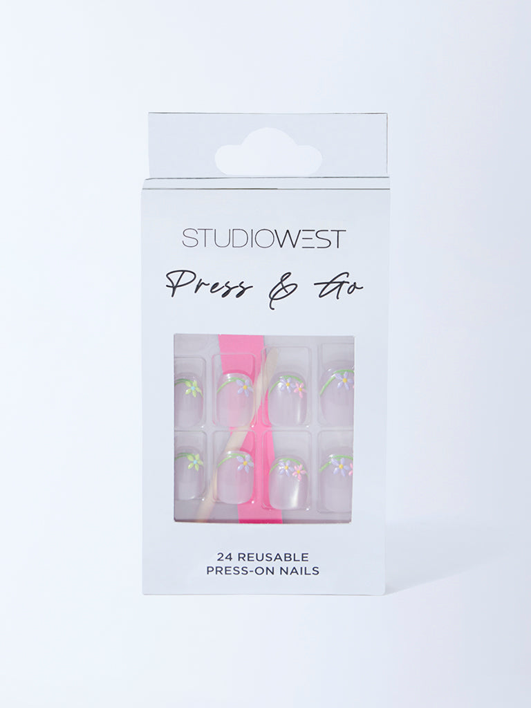 Studiowest Lilac Floral Design Press-On Nail Set