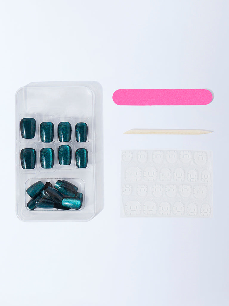 Studiowest Teal Cat-Eye Press-On Nail Set