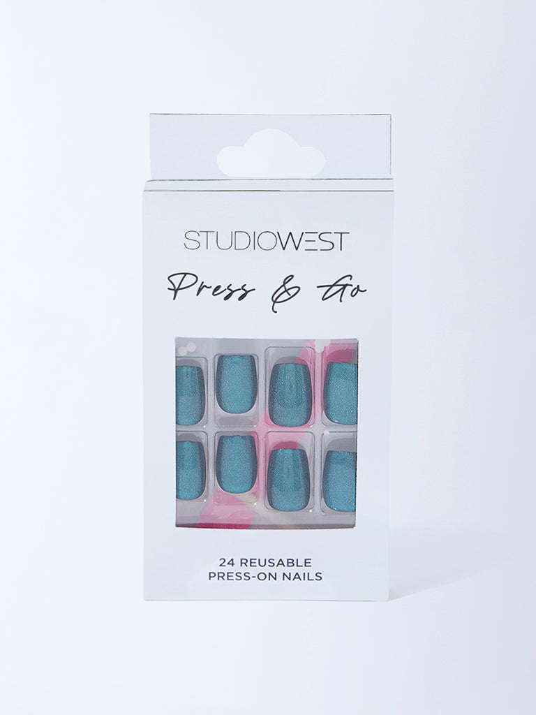 Studiowest Teal Cat-Eye Press-On Nail Set