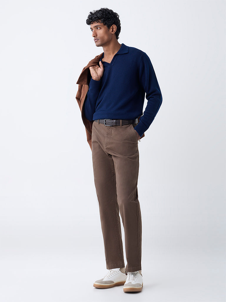 WES Casuals Navy Relaxed-Fit Sweater