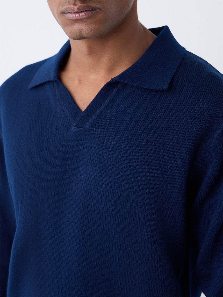 WES Casuals Navy Relaxed-Fit Sweater