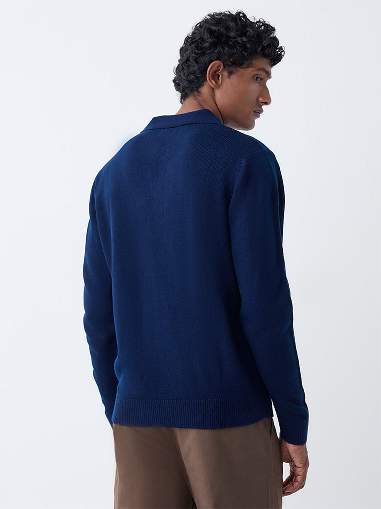 WES Casuals Navy Relaxed-Fit Sweater