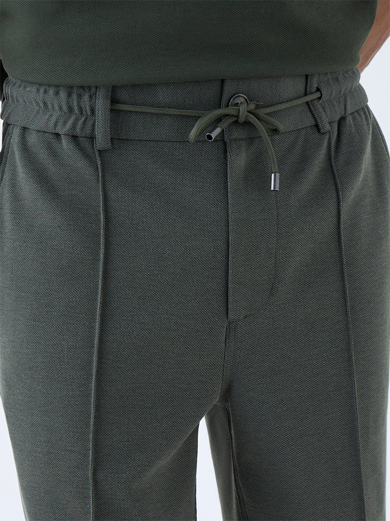 Studiofit Olive Relaxed-Fit Mid-Rise Pants