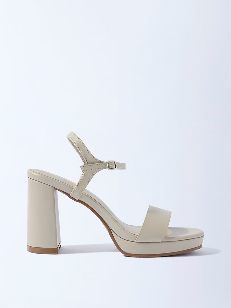 Buy LUNA BLU Ivory Block-Heel Sandals from Westside