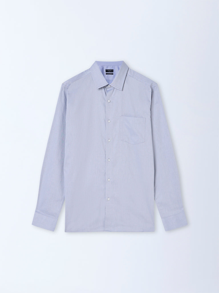 Westside WES Formals Men's Grey Solid Slim-Fit Cotton Shirt for Work Wear Flatlay