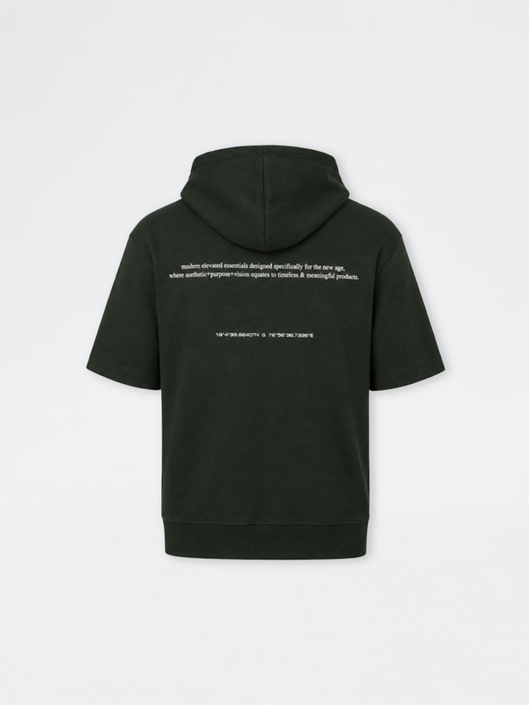 Nuoflexx Dark Green Typographic Relaxed-Fit Cotton-Blend Sweatshirt