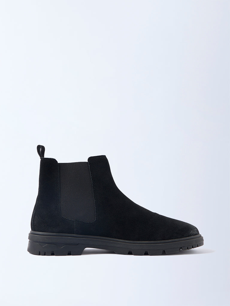 Buy SOLEPLAY Black Suede Chelsea Leather Boots from Westside