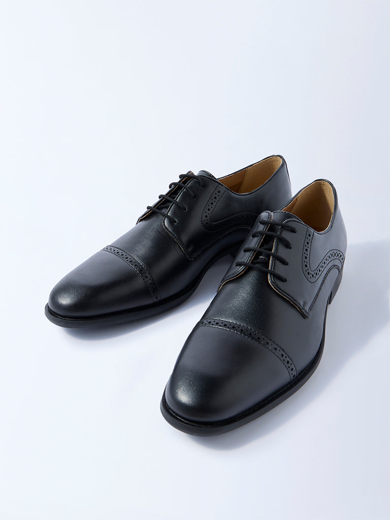 SOLEPLAY Black Perforated Derby Shoes