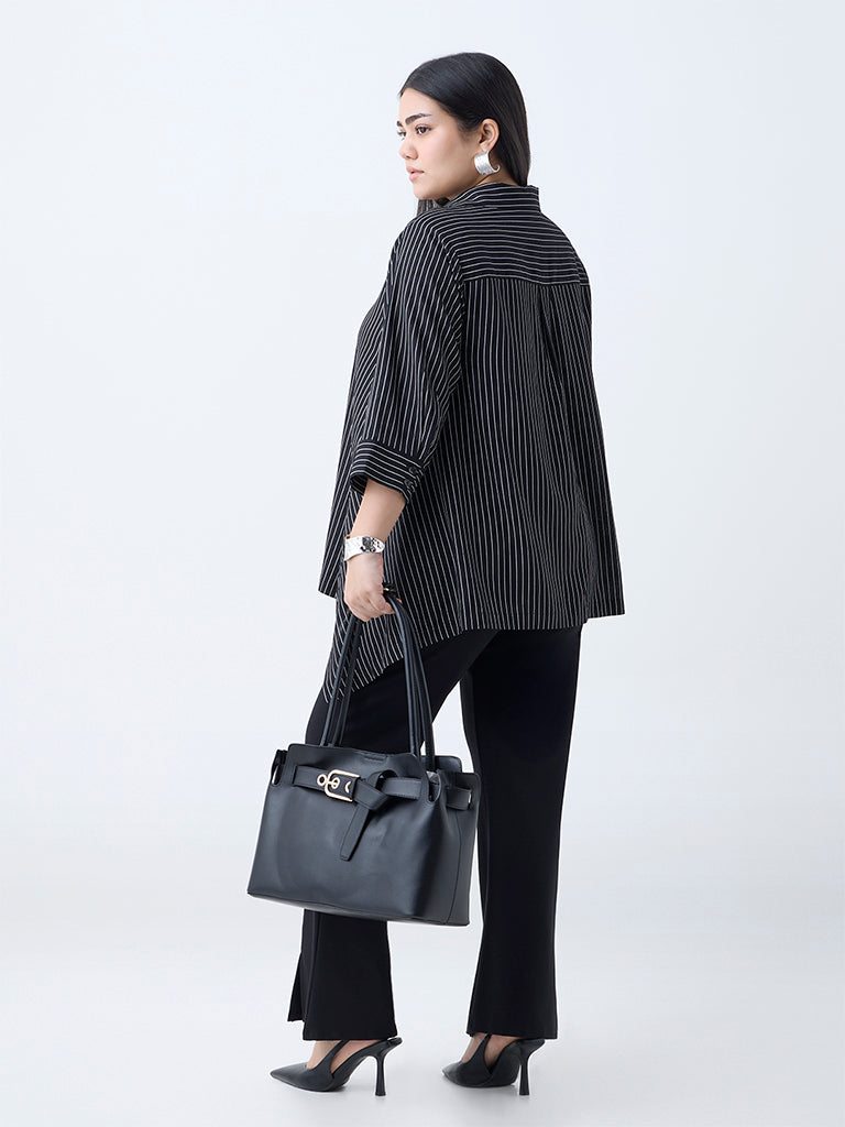 Gia Black Striped Blouse