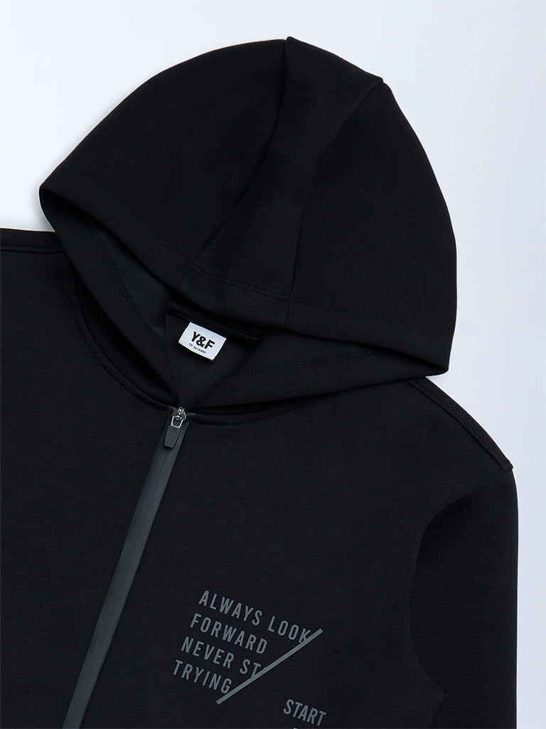 Boys Black Typographic Jacket