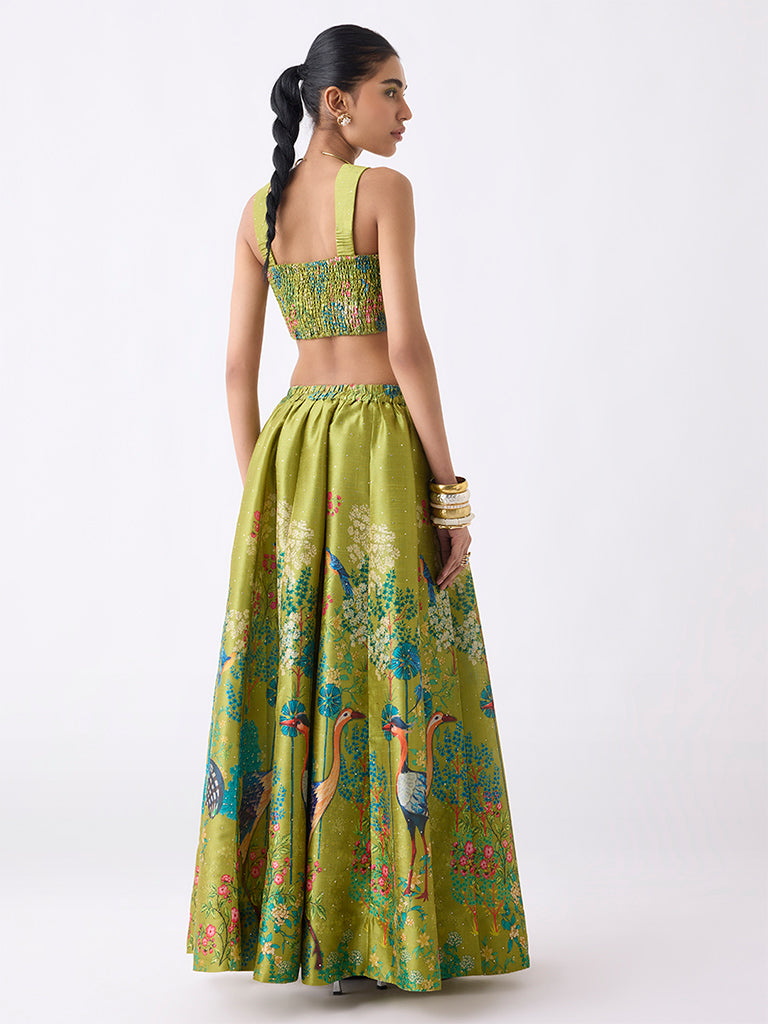 Vark Lime Nature-Inspired Maxi Skirt